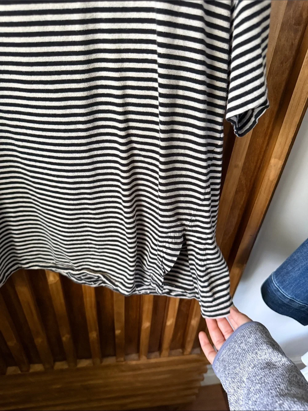 RITVA FALLA Boxy Dropped Shoulder Striped Ulpukka Top. Size M/L